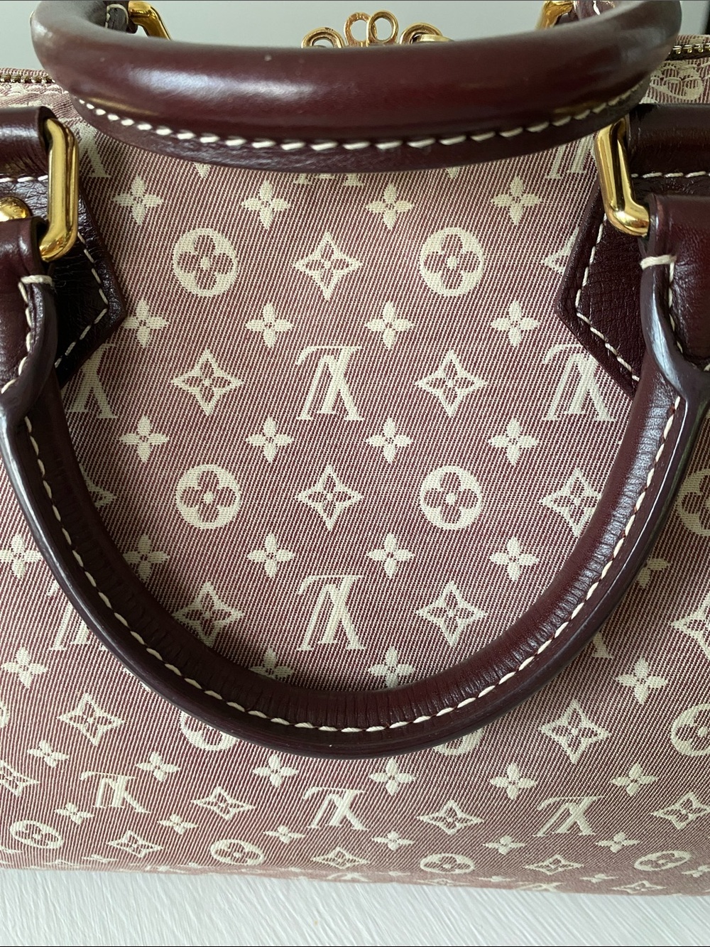 Louis Vuitton Burgundy Idylle Sepia Speedy Bandolier 30 Monogram Bag with COA - Picture 9 of 17